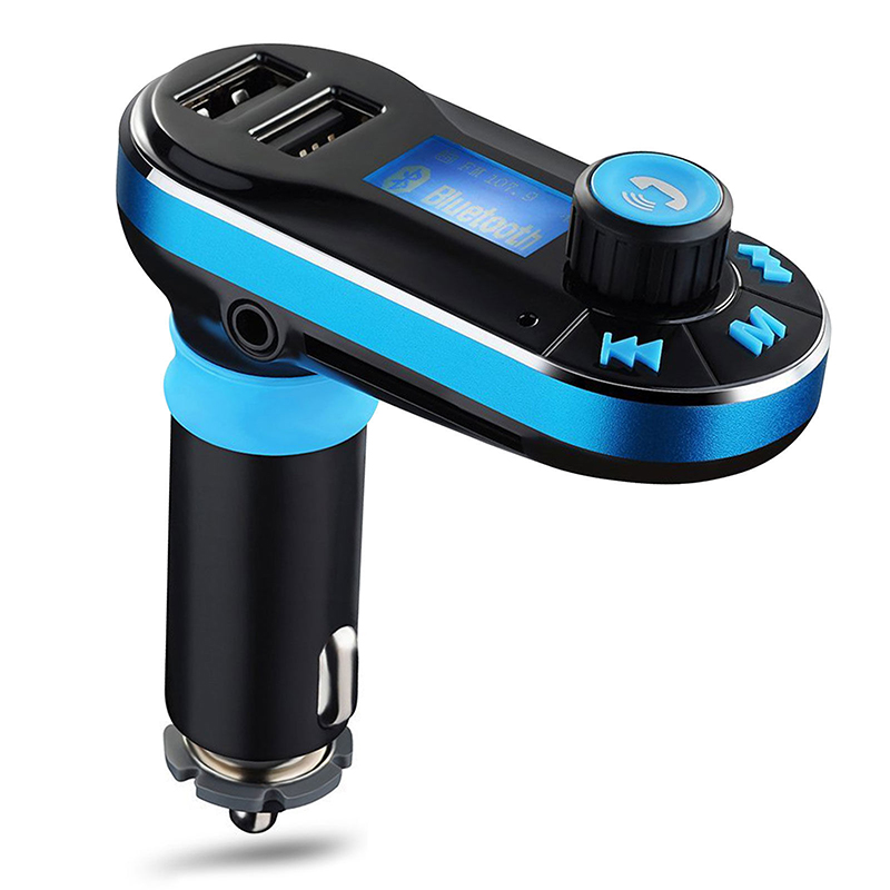 Wireless Bluetooth Dual USB Charger Handsfree Car MP3 Player FM transmitter - Blue