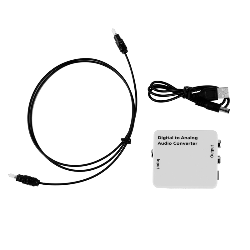 Digital Optical Audio Signal Converter Adapter with USB Cable Fiber Cable