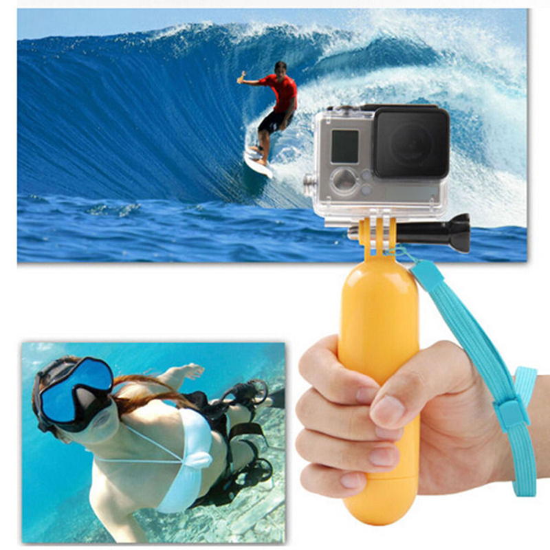 Hand Grip Floating Handle with Screw Strip for GoPro HERO 4 Session /4/3+/3/2/1 - Yellow