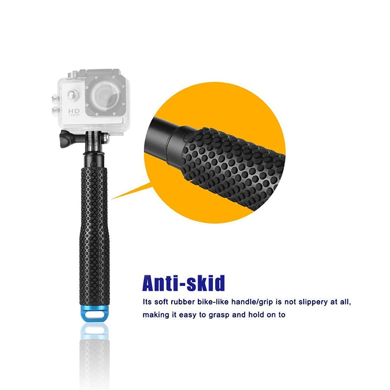 Handheld Extendable Pole Monopod Selfi Sticker with Screw for GoPro Hero 4/3+/3/2 - Blue
