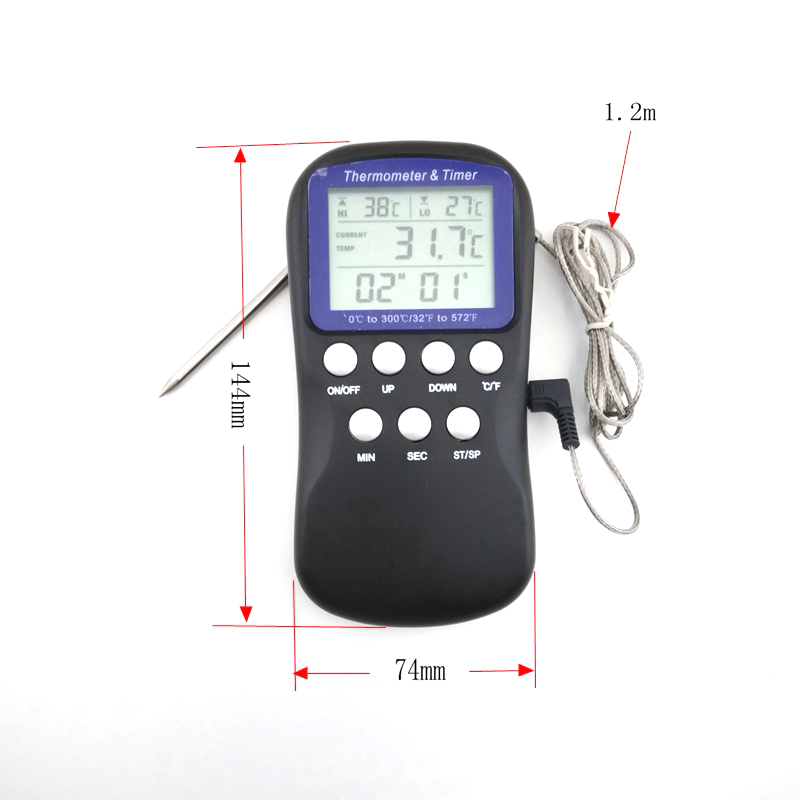 Kitchen Timer Digital LCD Food Probe Oven Thermometer Cooking Clock