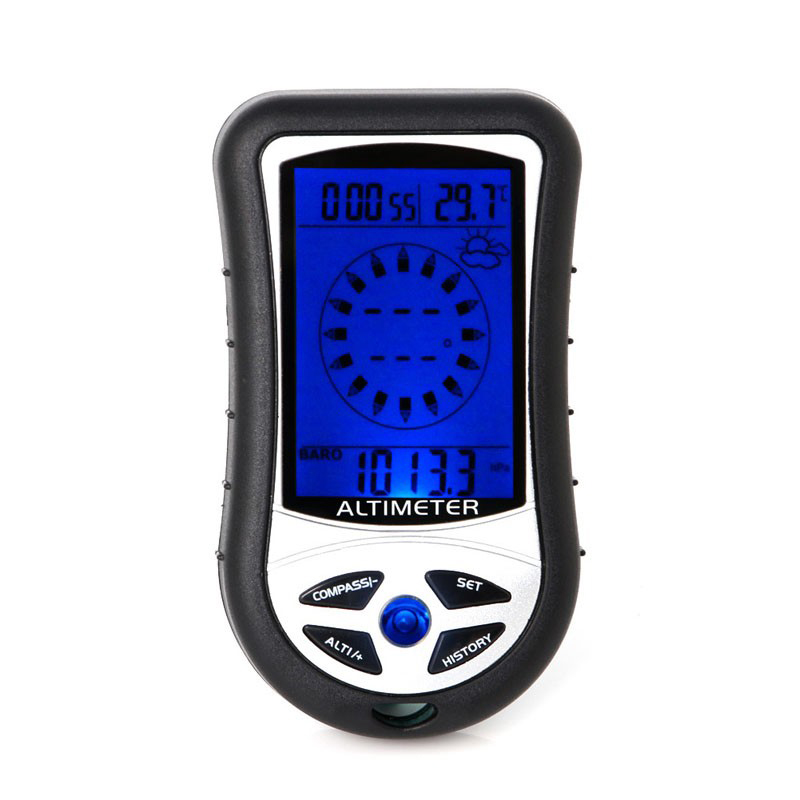 8 in 1 Outdoors Handle Digital LCD Compass Altimeter Barometer