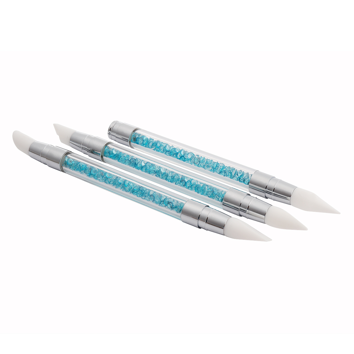 3Pcs Silicone Acrylic Carving Nail Art Pen Brush Sculpture Tool Set