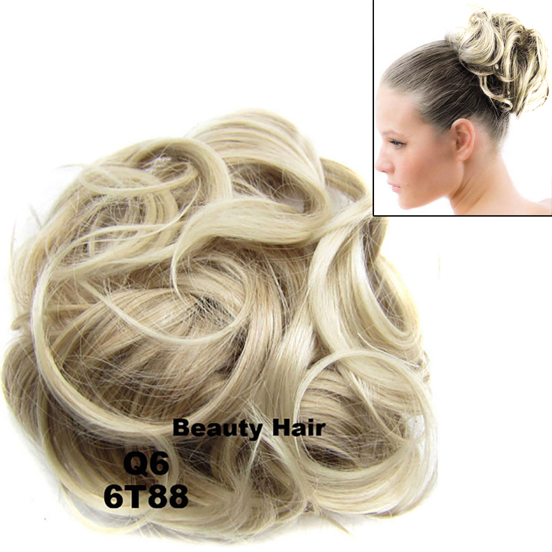 Elastic Curly Scrunchy Hair Bun Updo Hairpiece Ponytail Extensions - Q6 6T88