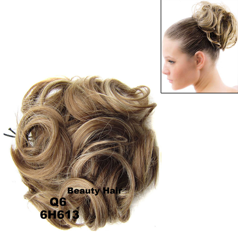 Elastic Curly Scrunchy Hair Bun Updo Hairpiece Ponytail Extensions - Q6 6H613