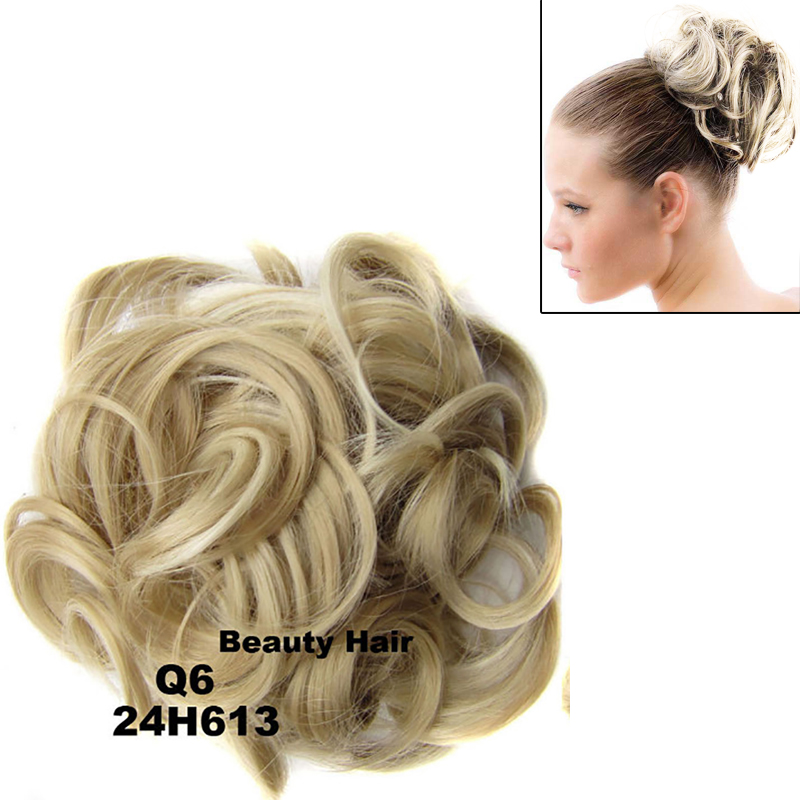 Elastic Curly Scrunchy Hair Bun Updo Hairpiece Ponytail Extensions - Q6 24H613