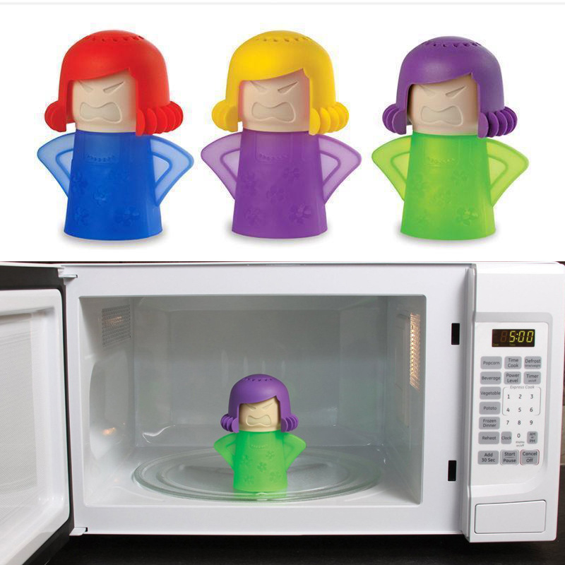 Angry Mama Cartoon Microwave Oven Steam Cleaner Steam Clean Tool - Purple