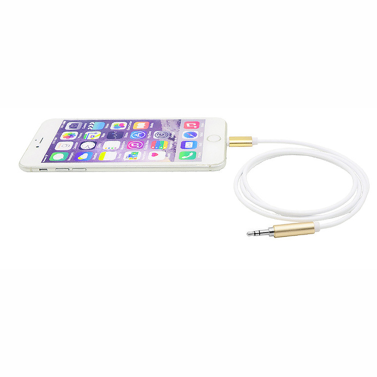 8 pin to 3.5mm Male Jack AUX Audio Stereo Adapter Cable for iPhone 7 - Gold