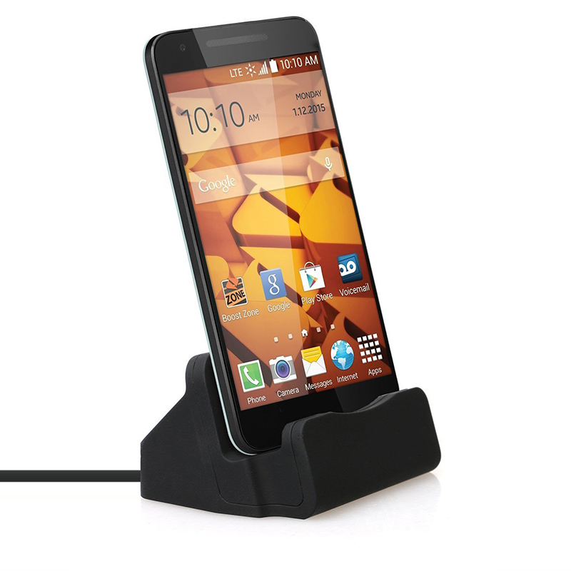 Micro USB Docking Station Sync Data Charging Stand Cradle for Samsung Sony - Black