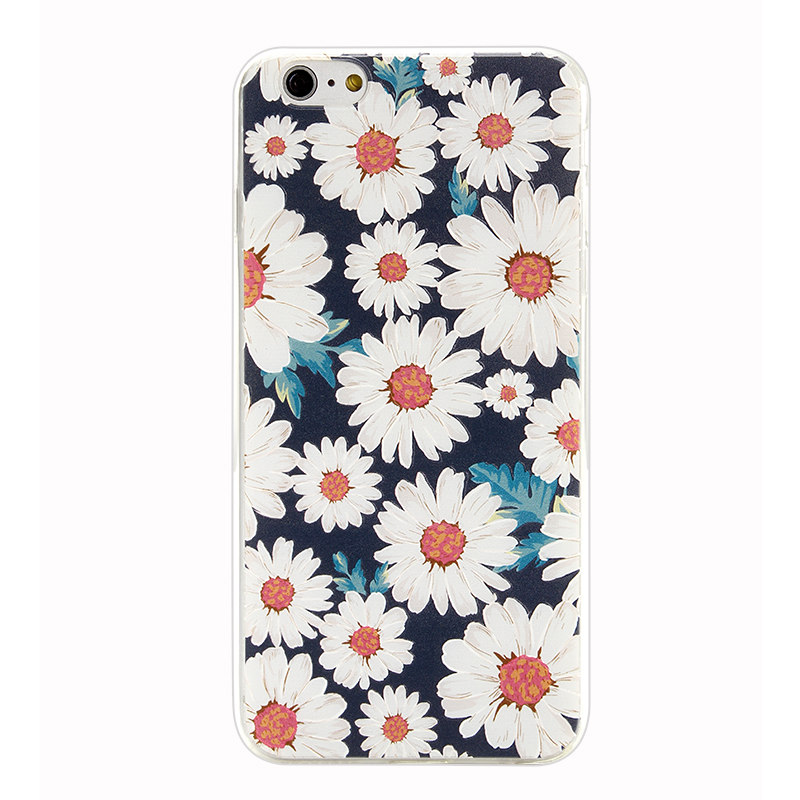 Ultra Slim Soft TPU Back Case Phone Cover Skin for iPhone 6 6S Plus - Daisy