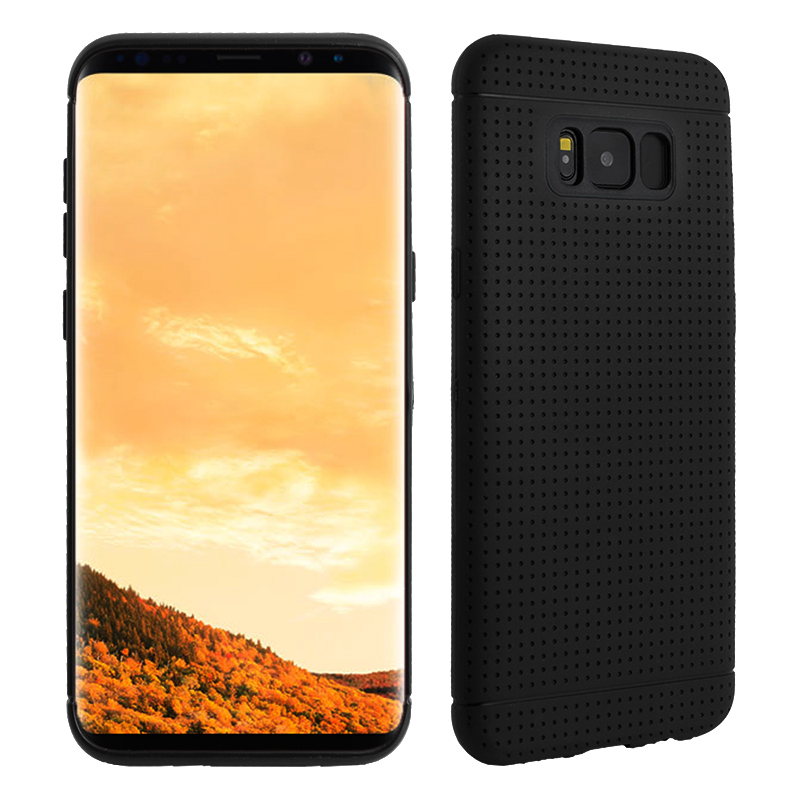 Slim Honeycomb Dot Cover Soft TPU Back Case for Samsung Galaxy S8 - Black
