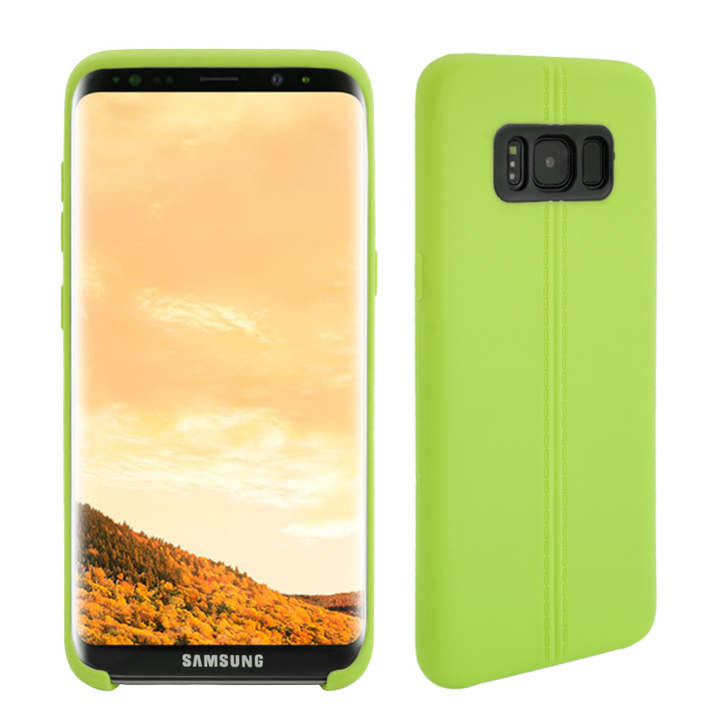 Double Line Smooth TPU Back Phone Case for Samsung Galaxy S8 - Green