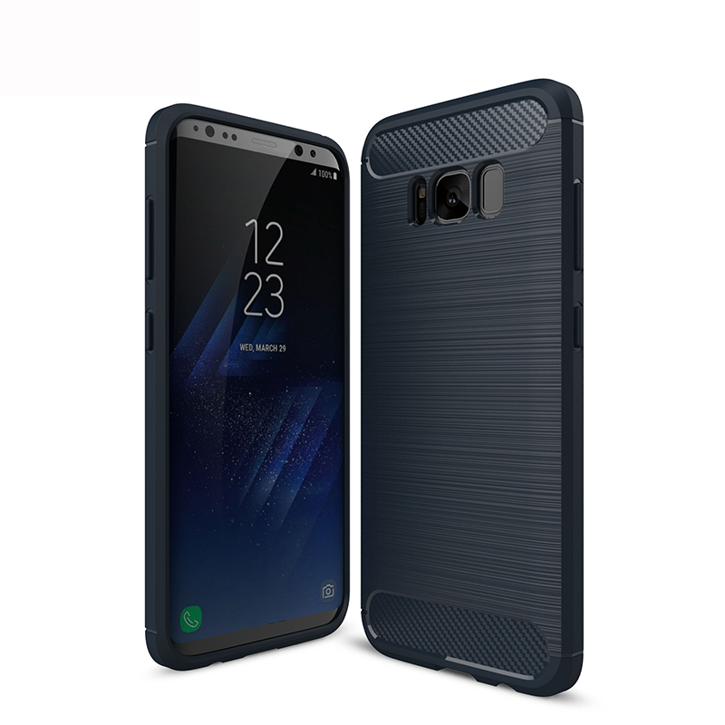 Samsung Case Shockproof Slim Soft TPU Phone Cover for Samsung Galaxy S8 - Dark Blue
