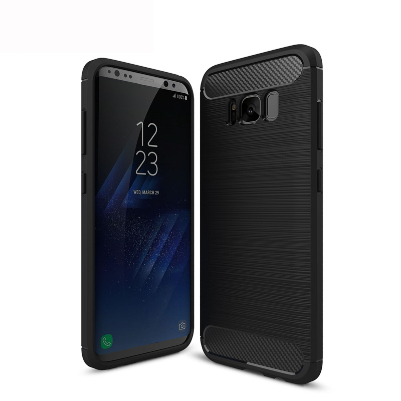 Shockproof Soft TPU Case Phone Cover for Samsung Galaxy S8 Plus - Black