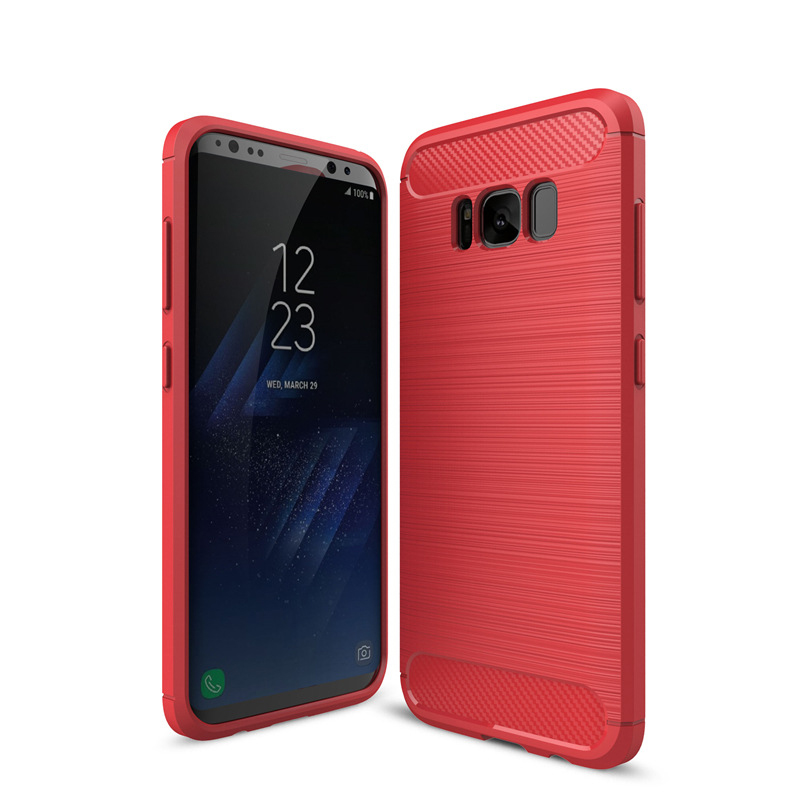 Shockproof Soft TPU Case Phone Cover for Samsung Galaxy S8 Plus - Red