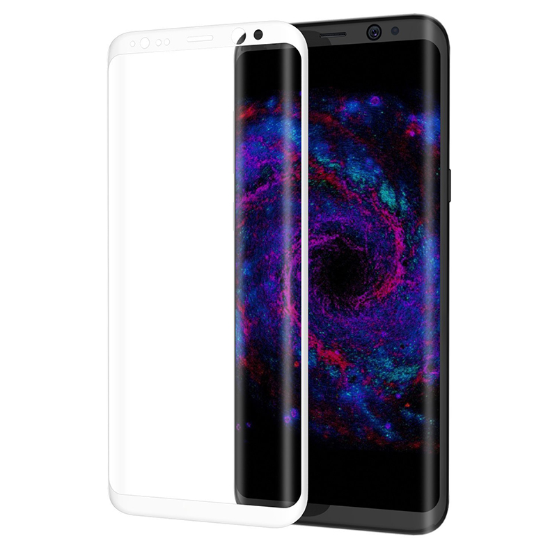 3D Full Coverage Screen Protector Tempered Glass for Samsung S8 Plus - White