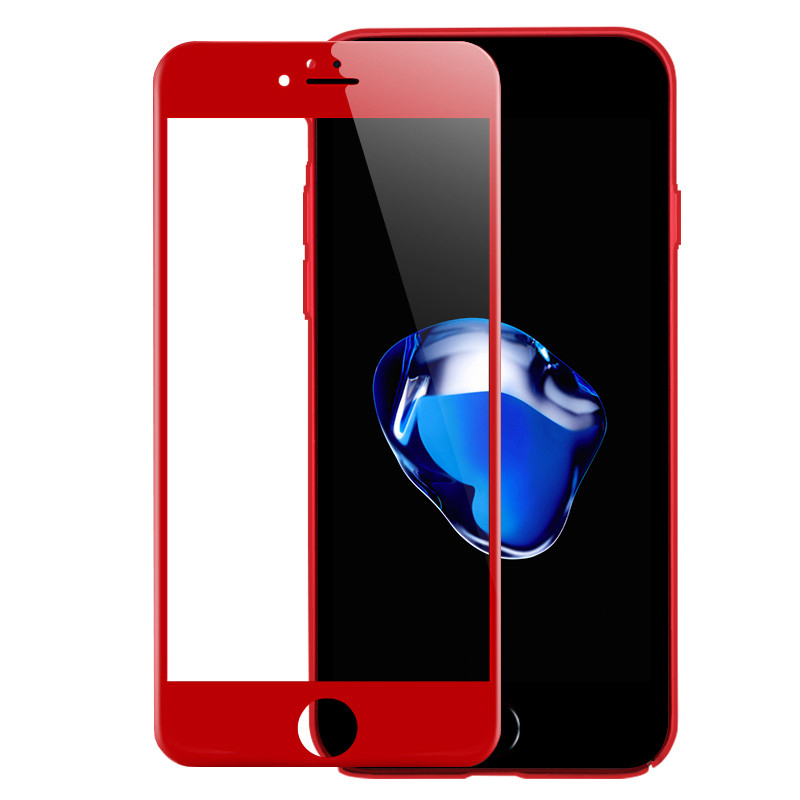 3D Full Coverage Tempered Glass Screen Protector Cover for Apple iPhone 6/6s - Red