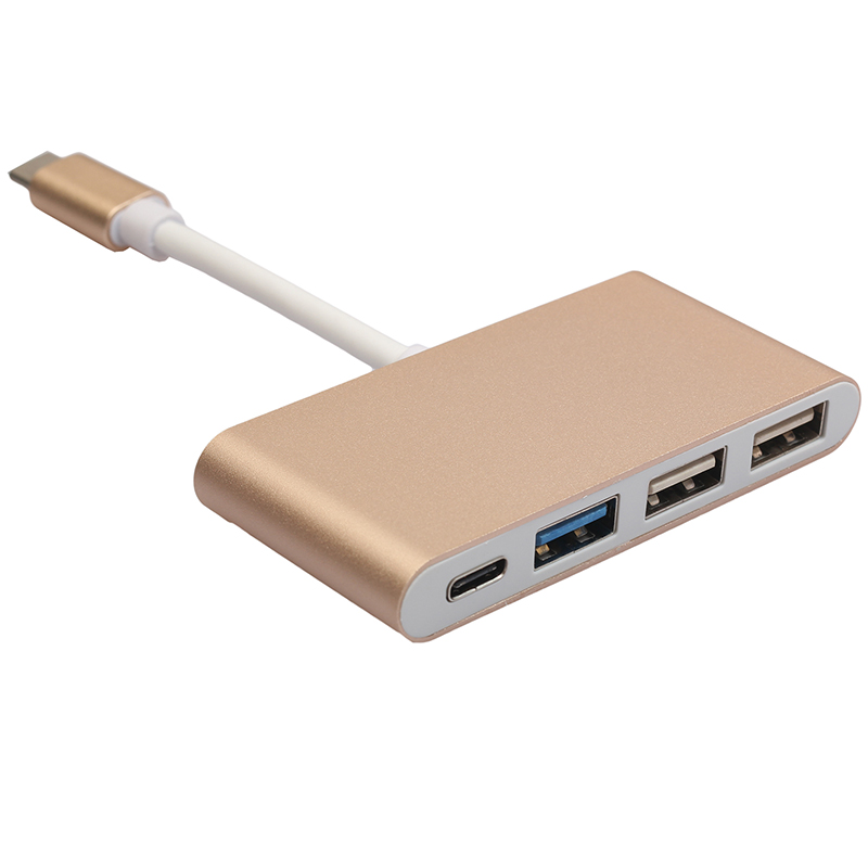 Type C to USB 3.0 USB 2.0 Type C Female Adapter Converter for Macbook - Gold