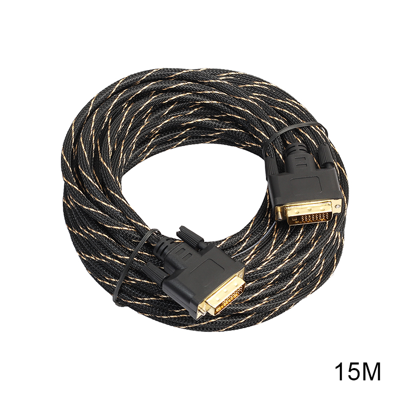 15m DVI Male to DVI Male Gold Plated Cable for Digital Video HDTV LCD