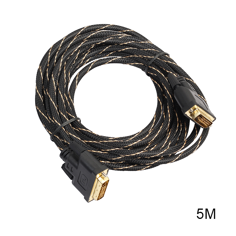 5m DVI Male to DVI Male Gold Plated Cable for Digital Video HDTV LCD