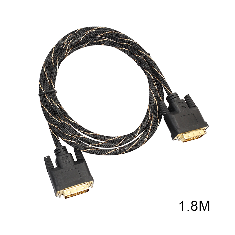 1.8m DVI Male to DVI Male Gold Plated Cable for Digital Video HDTV LCD