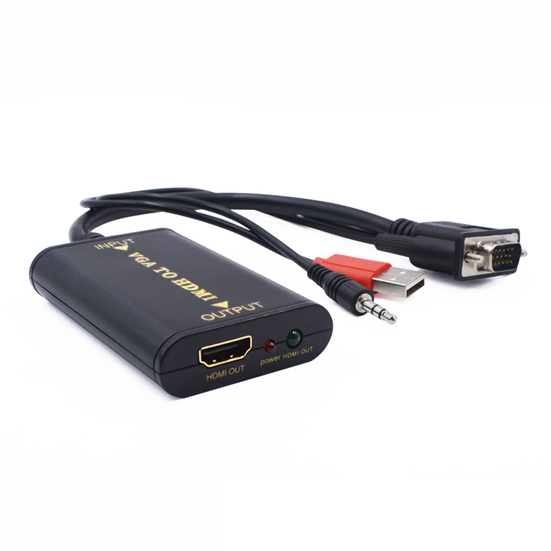 USB VGA Male to HDMI Male Video Audio Adapter with Audio Cable