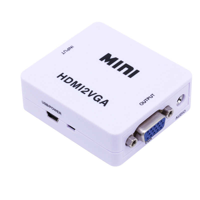 Mini USB HDMI To VGA Audio Video HDTV Converter Adapter for PC Laptop - White