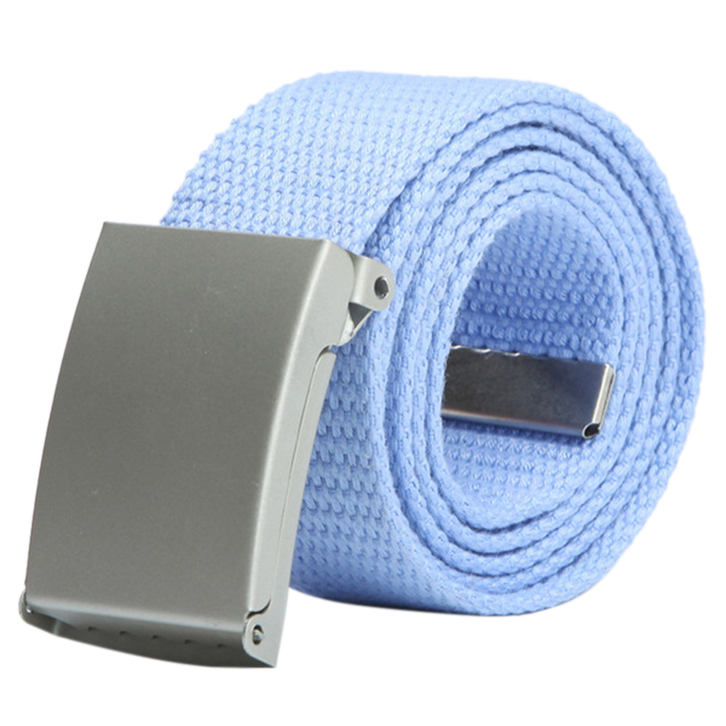 Unisex Casual Thick Wide Canvas Bales Catch Belt for Men or Women - Blue
