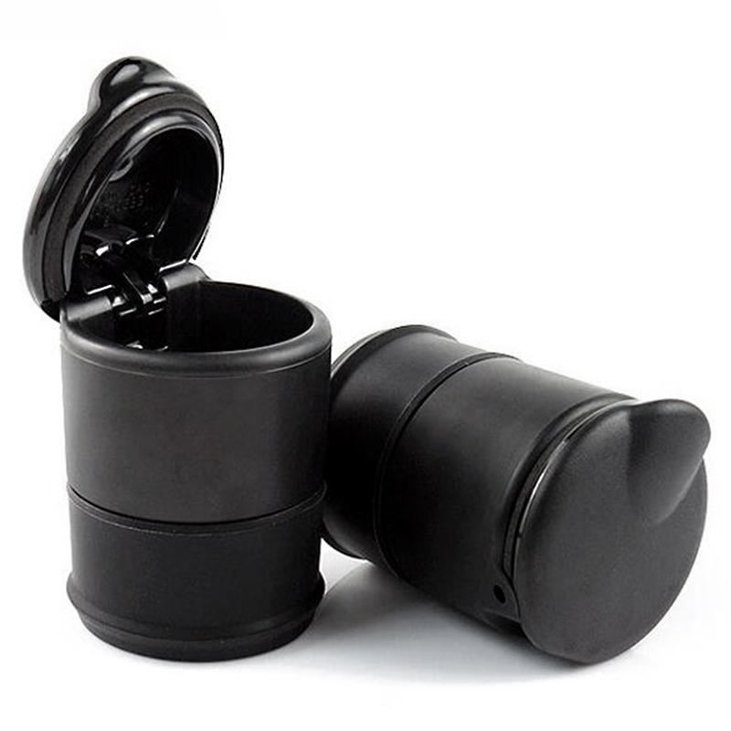 Automotive Car Plastic Cup Shaped Cigarette Ashtray Holder - Black