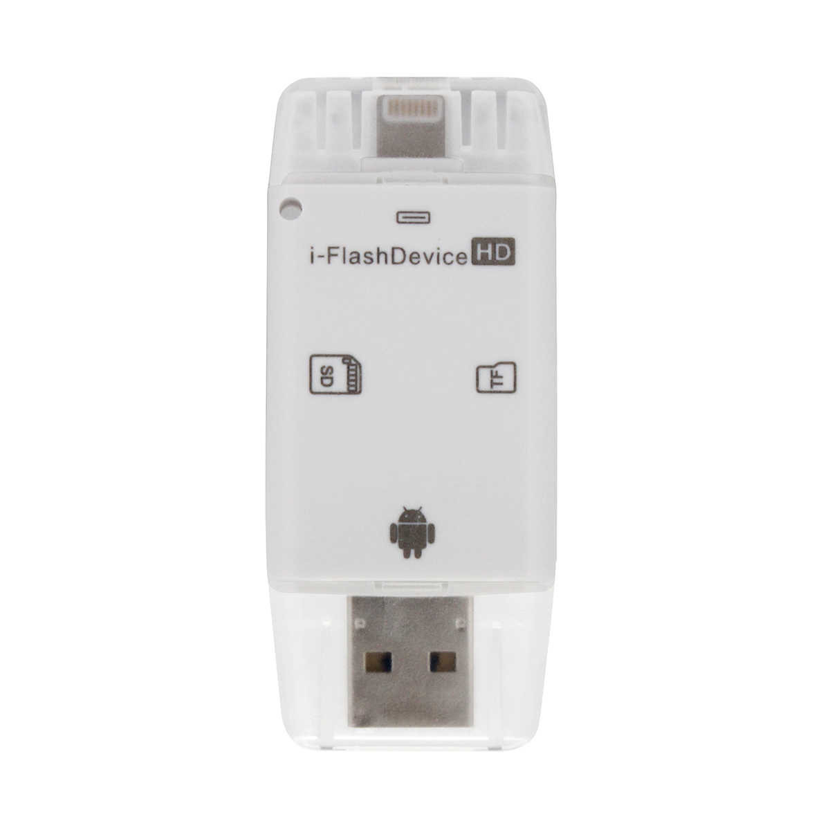 Universal Flash Drive SD Microsd TF Memory Card Reader for iPhone Android - White