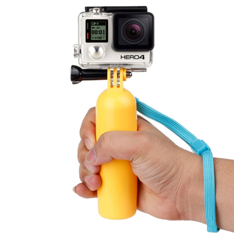 Hand Grip Floating Handle with Screw Strip for GoPro HERO 4 Session /4/3+/3/2/1 - Yellow