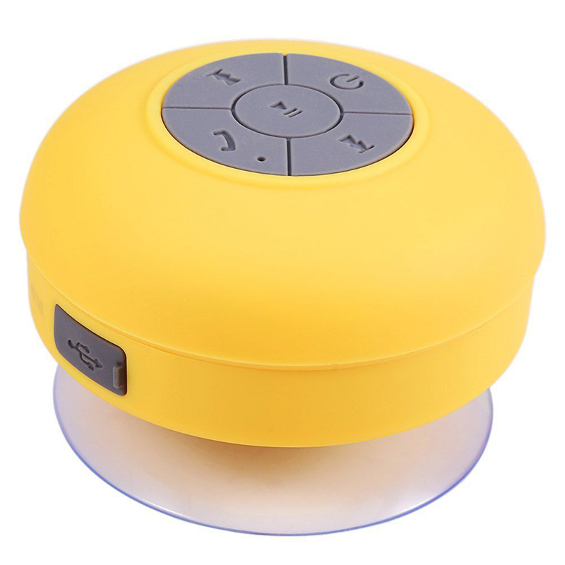Waterproof Mini Portable Hands-free Bluetooth Speaker with Sucker - Yellow