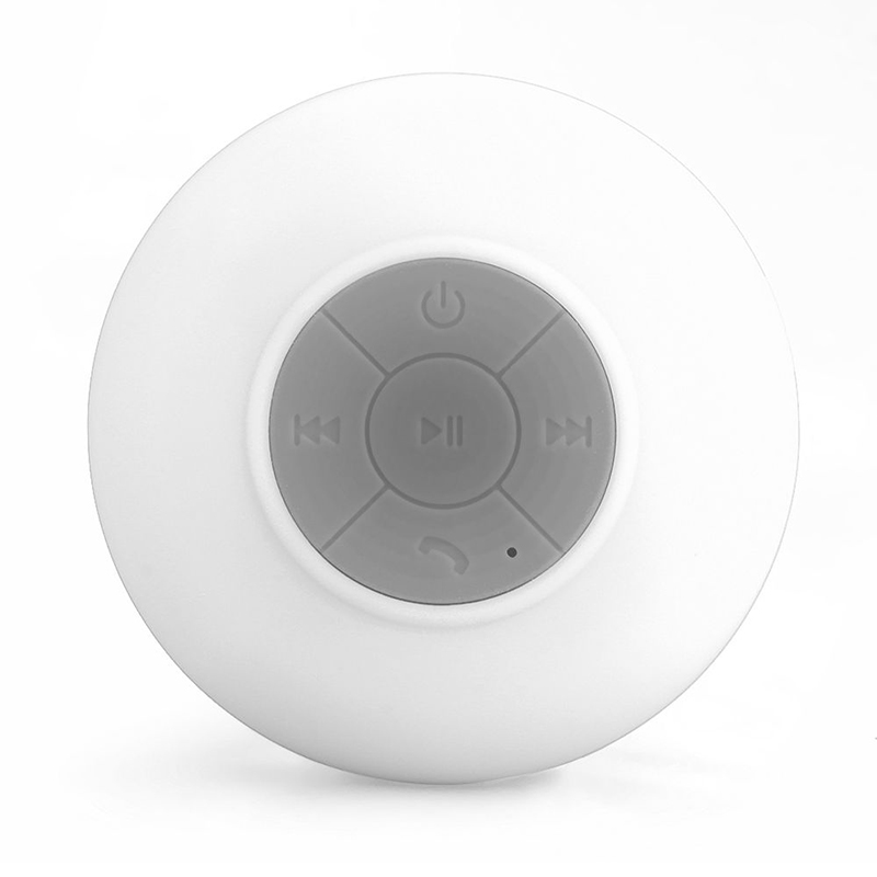 Waterproof Mini Portable Hands-free Bluetooth Speaker with Sucker - White