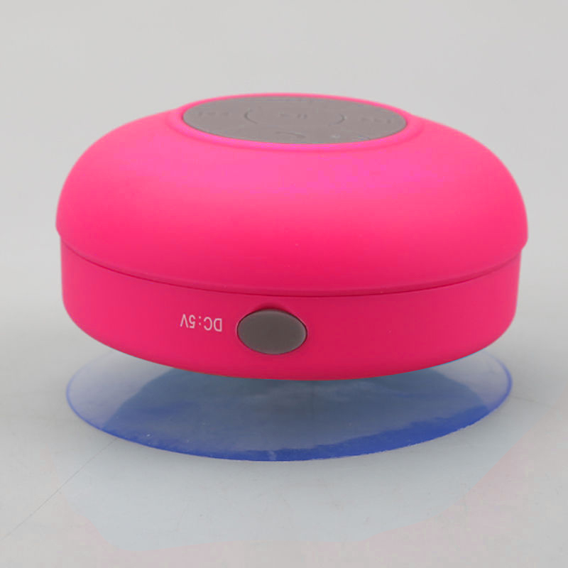 Waterproof Mini Portable Hands-free Bluetooth Speaker with Sucker - Red