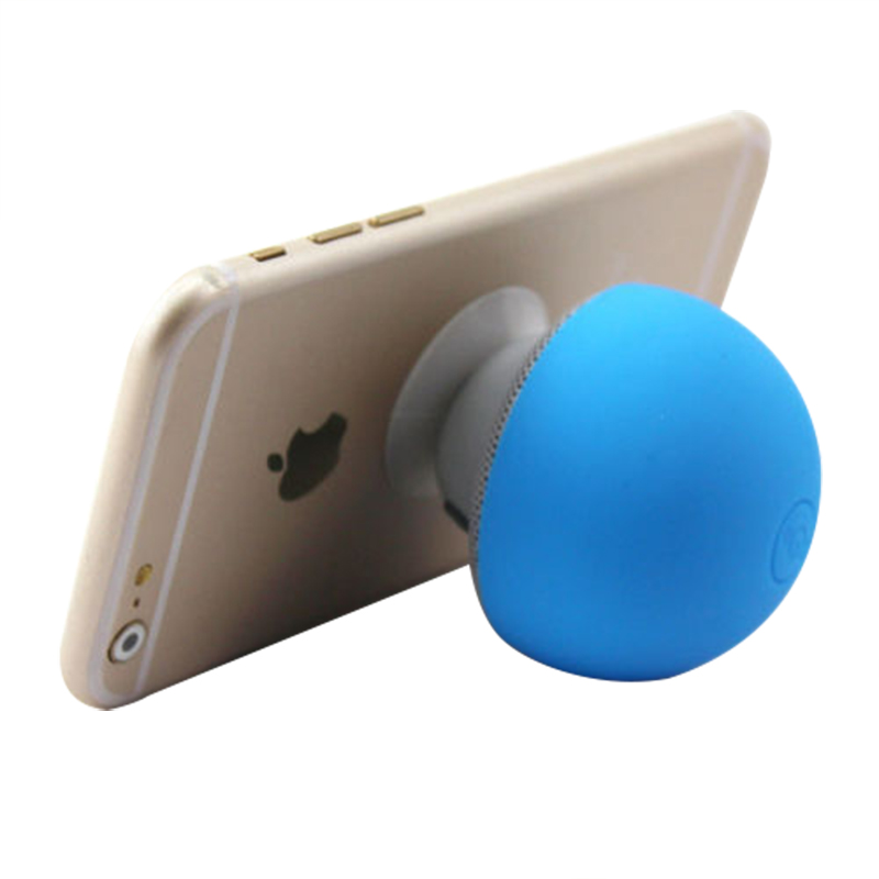 Small Mushroom Wireless Speaker Bluetooth Audio Receiver with Sucker for Phones - Blue