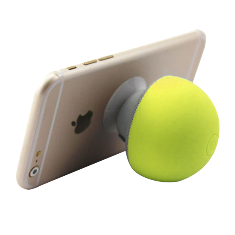 Small Mushroom Wireless Speaker Bluetooth Audio Receiver with Sucker for Phones - Yellow