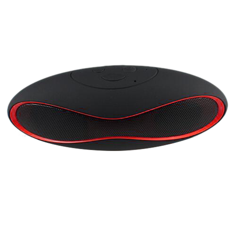 Small Rugby Bluetooth Speaker Music Wireless SD-Card Stereo MP3 - Black with Red