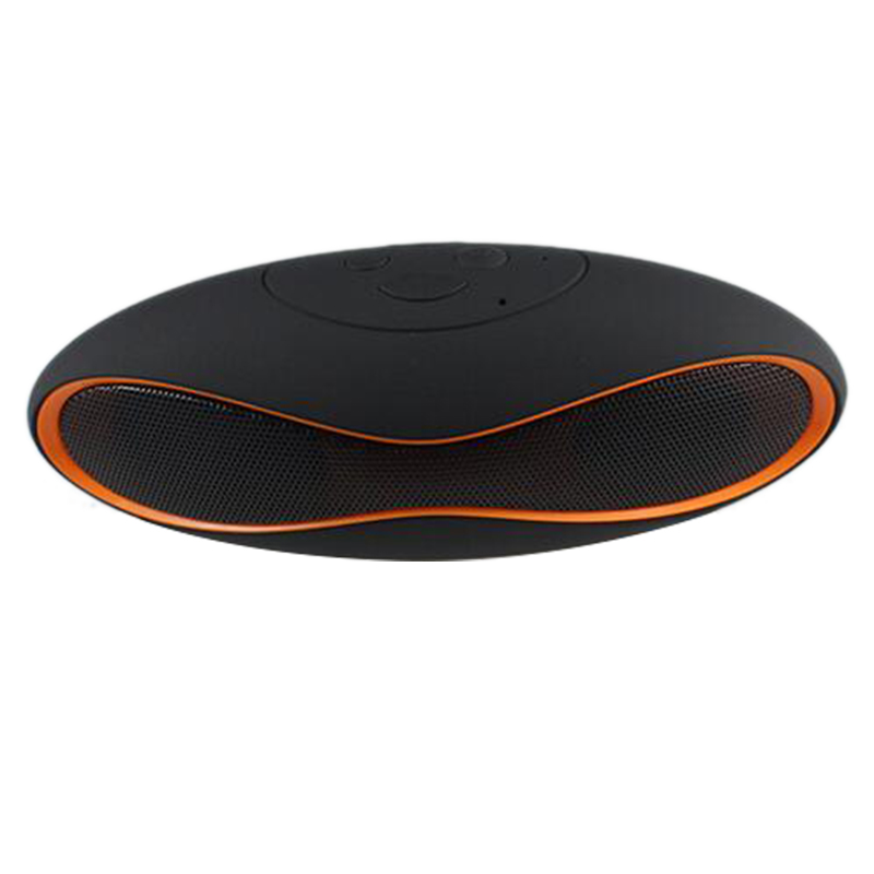 Small Rugby Bluetooth Speaker Music Wireless SD-Card Stereo MP3 - Black with Orange