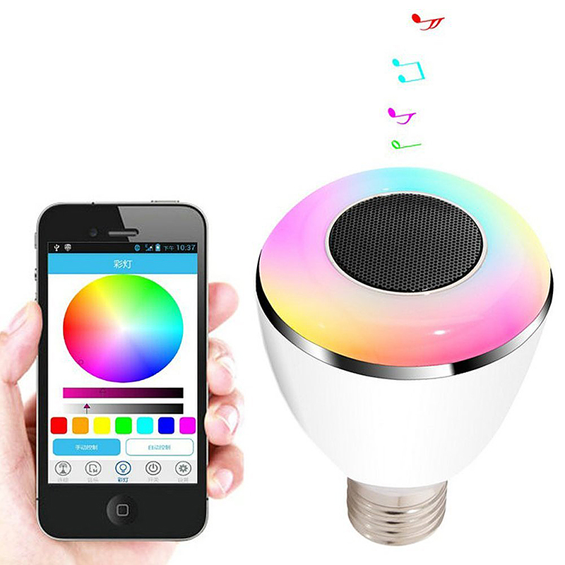 2 in 1 Smart Bluetooth 4.0 Music Speaker App Controlled Lamp LED Bulb