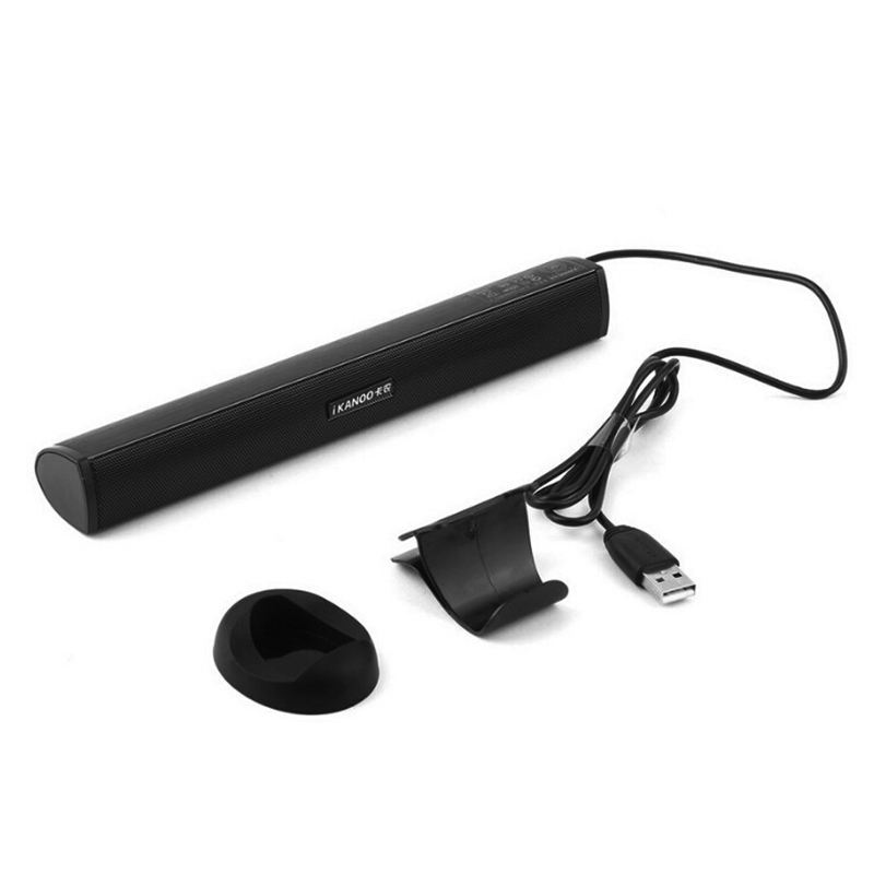 iKANOO N12 Portable Mini USB Speaker Audio Sound Bar for Laptop PC - Black