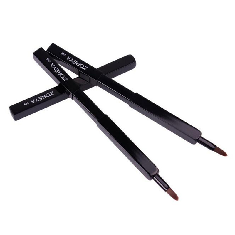 Portable Flexible Makeup Cosmetic Lipstick Lip Brush - Black