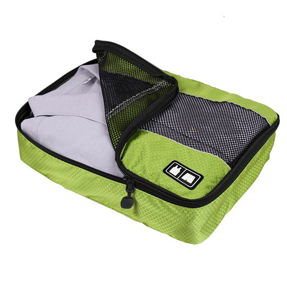 Set of 3 Bag Packers Tidy Case Compression Luggage Travel Packing Cube Organizer - Green