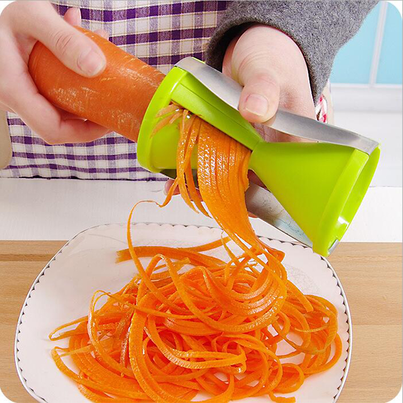 Multifunctional Kitchenware Cutter Spiral Hopper Slicer - Green