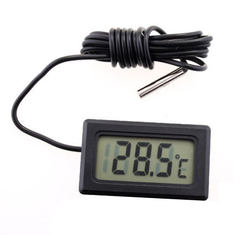 1m LCD Digital Fridge Freezer Thermometer Temperature Refrigerator - Black