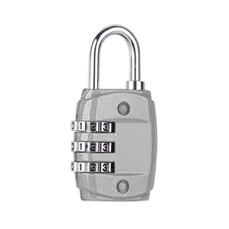 3 Code Security Lock Password Combination Padlock for Travel Suitcase Bag - Silver