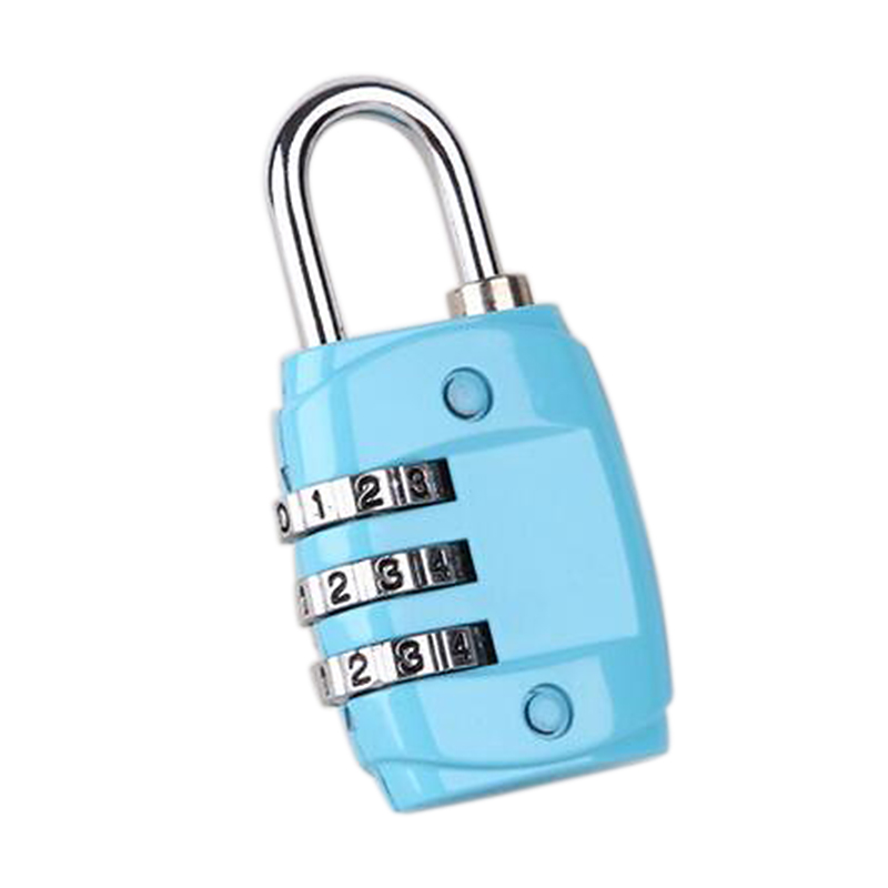 3 Code Security Lock Password Combination Padlock for Travel Suitcase Bag - Blue