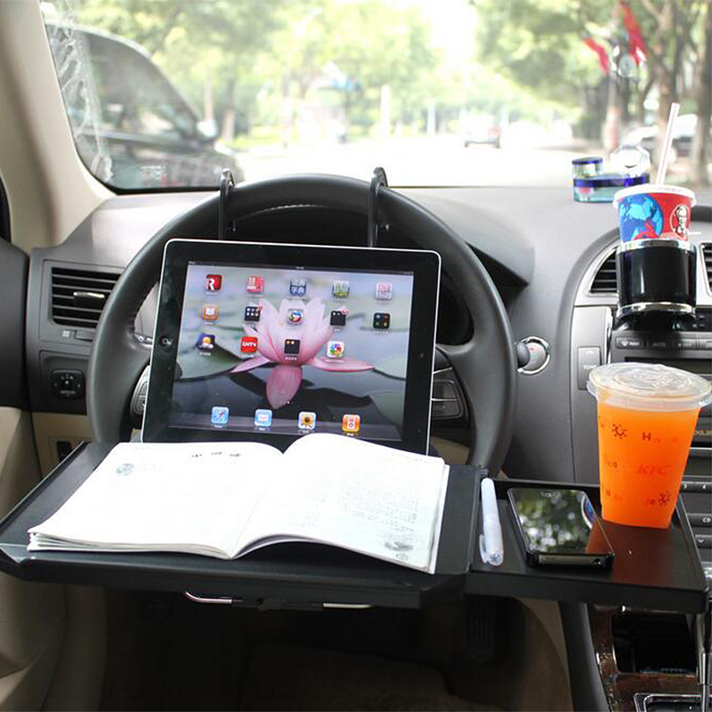Car Folding Computer Desk with Drawers Holder Slot for iPad