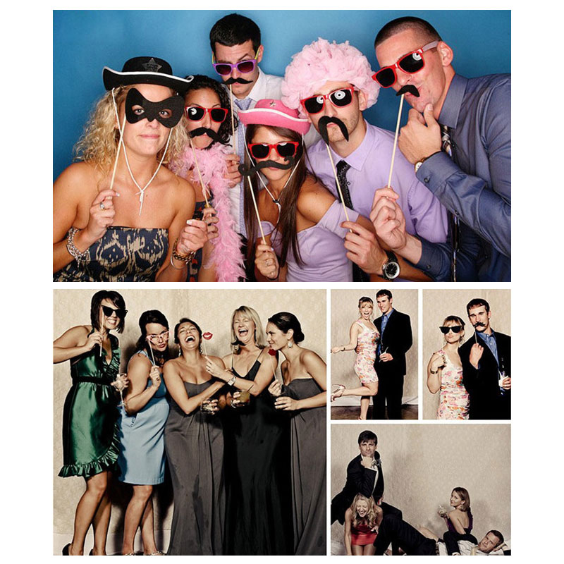 76pcs DIY Mask Photo Booth Props Mustache Wedding Birthday Party Decorations