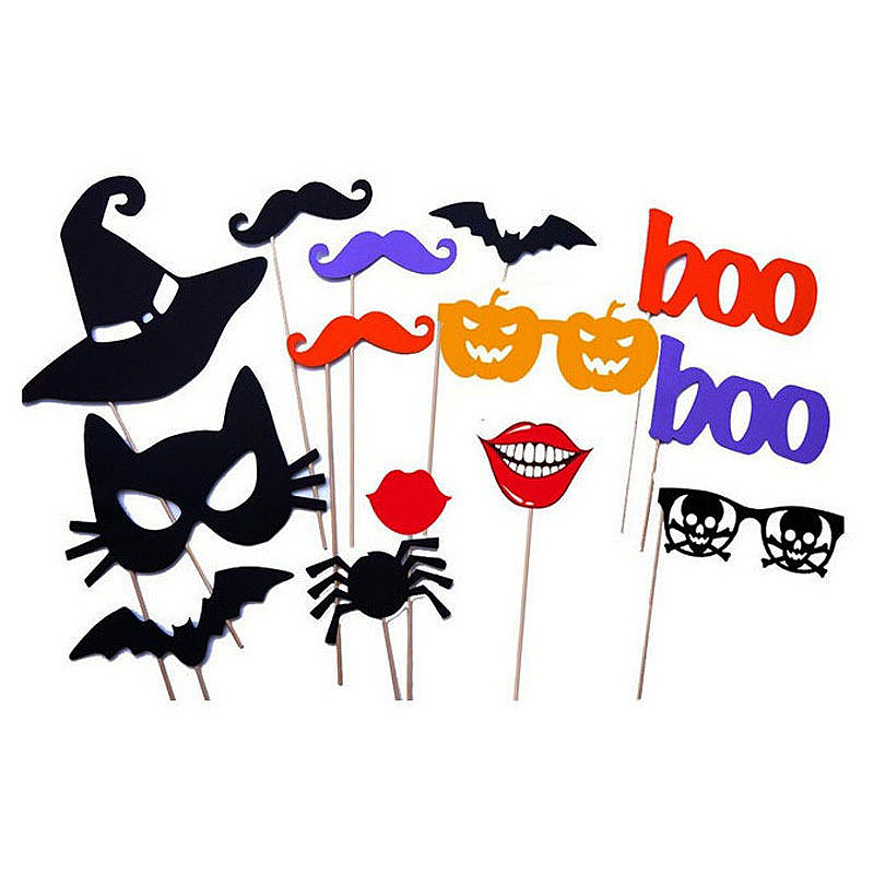 14pcs Halloween Ghost Boo Party Wedding Birthday Photo Booth Props