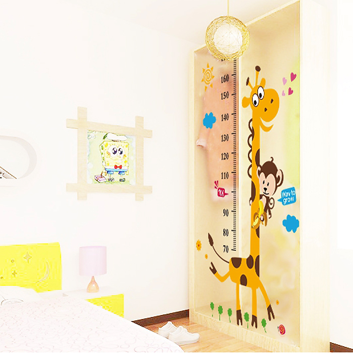 Giraffe Children Height Chart Wall Stickers Nursery Home Decals